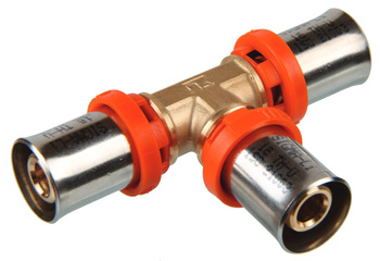 Trójnik fi 20x16x20 zaprasowywany PEX