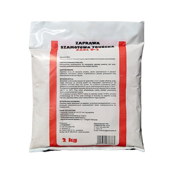 Zaprawa szamotowa w worku 2 kg