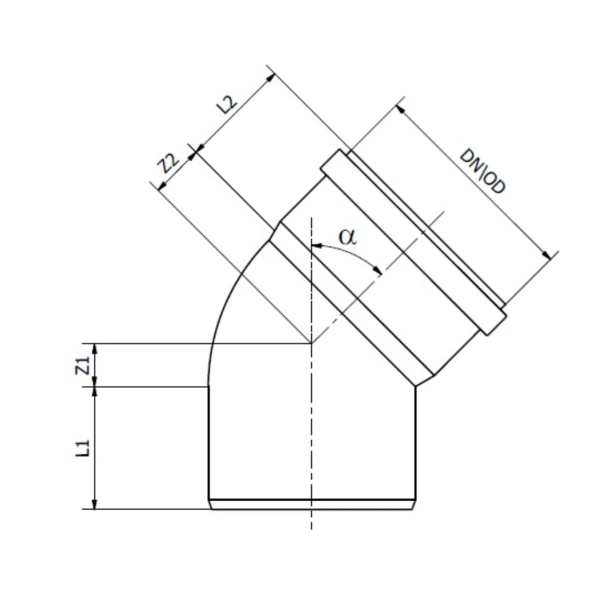 Kolano kanalizacji zewnętrznej 200 mm/87,5 °