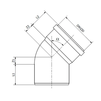 Kolano kanalizacji zewnętrznej 160 mm/67,5 °