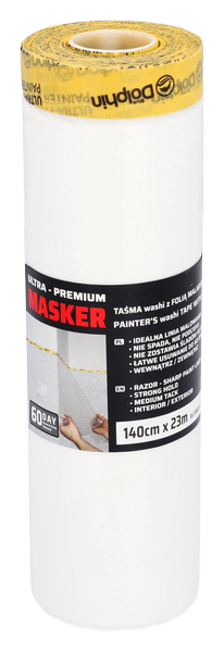 Masker – Taśma Washi z Folią Malarską 140cm x 23m