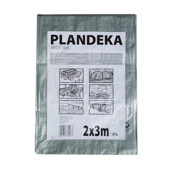 Plandeka mocna szara  2x3m 110g/m2