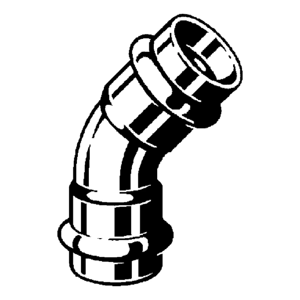 Kolano Nyplowe Profipress G Dwukielichowe 45° 15 mm Viega