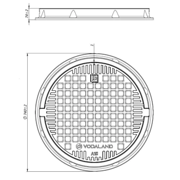 Właz pp ogrodowy DN600 polimero-piaskowy czarny A15