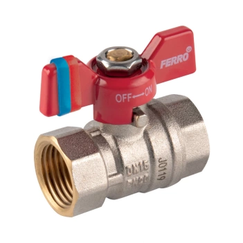 Zawór Kulowy Nakrętno-Nakrętny z Motylkiem 3/4" Ferro F-Comfort