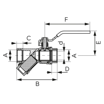 Zawór Kulowy Nakrętno-Nakrętny z Dźwignią z Filtrem 3/4" F-Power