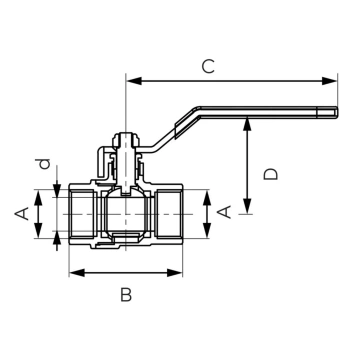 Zawór Kulowy Nakrętno-Nakrętny z Dźwignią 1/2" Ferro F-Comfort
