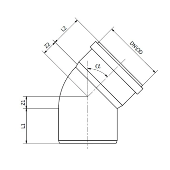 Kolano kanalizacji zewnętrznej 110 67 °