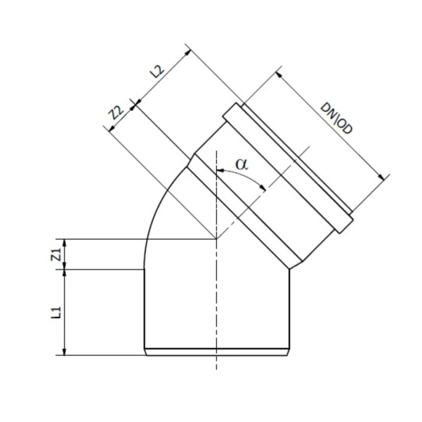 Kolano kanalizacji zewnętrznej 200 mm/15 °