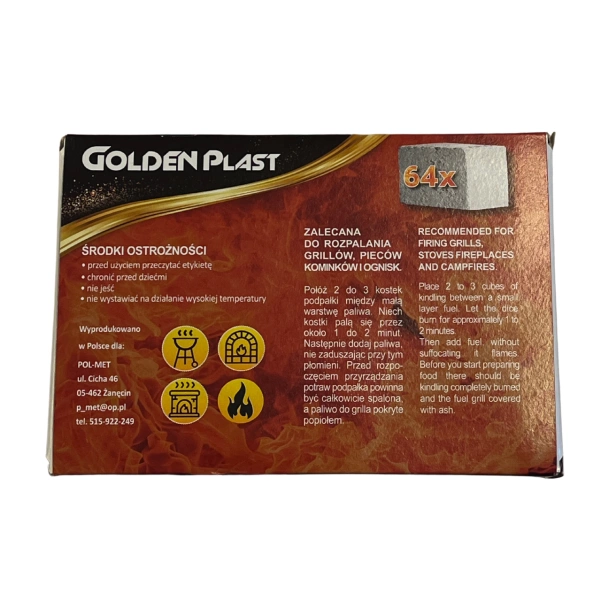 Podpałka biała Golden Plast 64 kostki