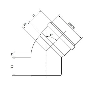 Kolano kanalizacji zewnętrznej 200 mm/87,5 °