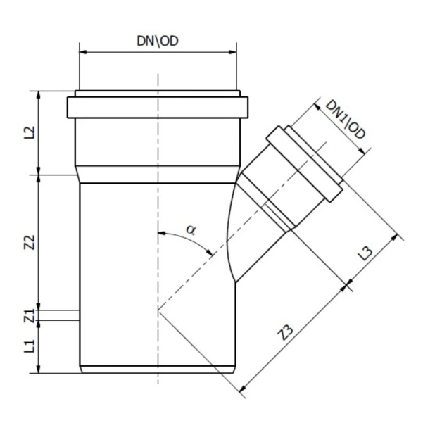 Trójnik kanalizacji zewnętrznej 160 x110/87,5 °