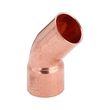 Kolano Nyplowe Miedziane 15 mm x 45° 1-K Viega