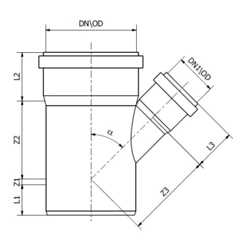 Trójnik kanalizacji zewnętrznej 160 x110/87,5 °